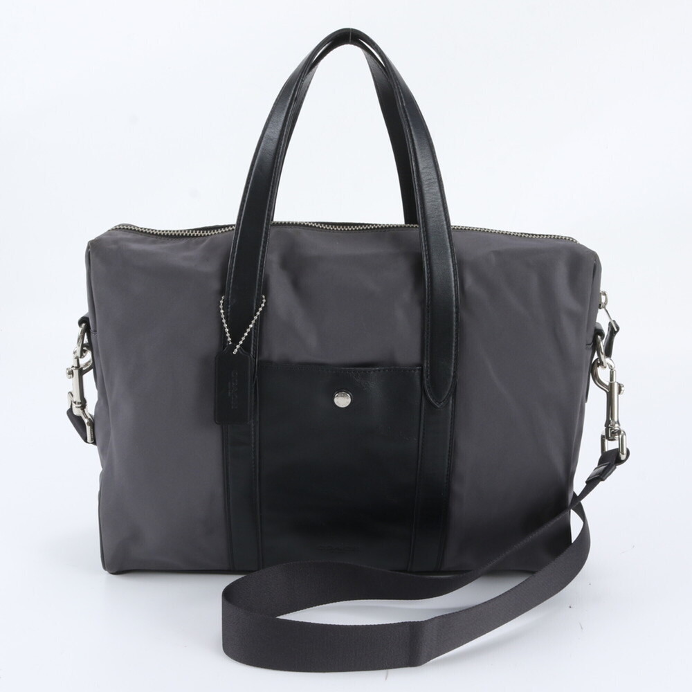 Coach Leather Nylon 2-Way Bag Briefcase Shoulder for Men